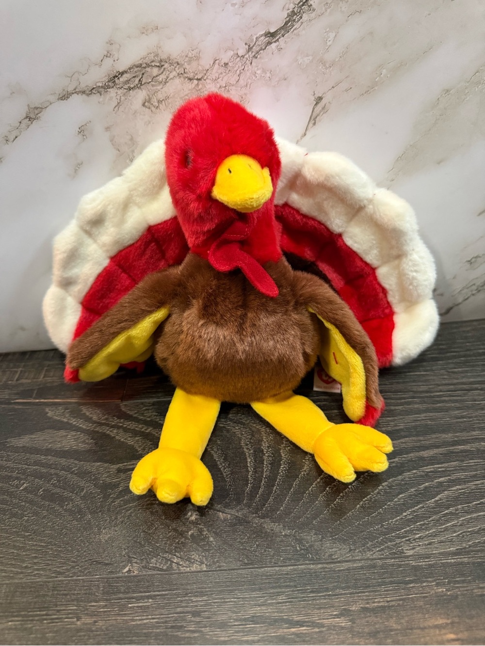 VTG 1998 Ty Beanie Buddies GOBBLES the Turkey Plush Stuffed Animal 11"